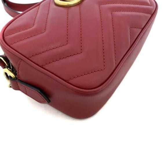 Gucci Marmont Mini Shoulder Bag Leather Red - Picture 6 of 10
